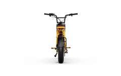 Taillight view of Yellow A-Spadz Cavet Air Electric Bike on a white background