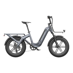Gray ADO OASIS ONE Fat Tire Electric Bike on a white background