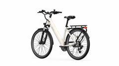A-Spadz Qreate City Air Electric Bike - Gravel grey with black details on a white background - Pogo Cycles, Ireland