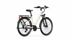 Gravel Grey A-Spadz Qreate City Air Electric Bike with black details on a white background