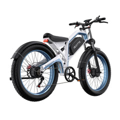 White - DUOTTS N26 Electric Bike with blue accents on a white background