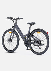 ENGWE MapFour N1 Air e-bike matte black – lightweight city electric bicycle with rear motor, LED lights, and fenders, ideal for urban commuting – buy at Pogo Cycles UK.