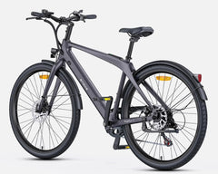 ENGWE MapFour N1 Air Electric Bike in matte black, rear-side view showing disc brakes, fenders, and ergonomic frame – Pogo Cycles UK.