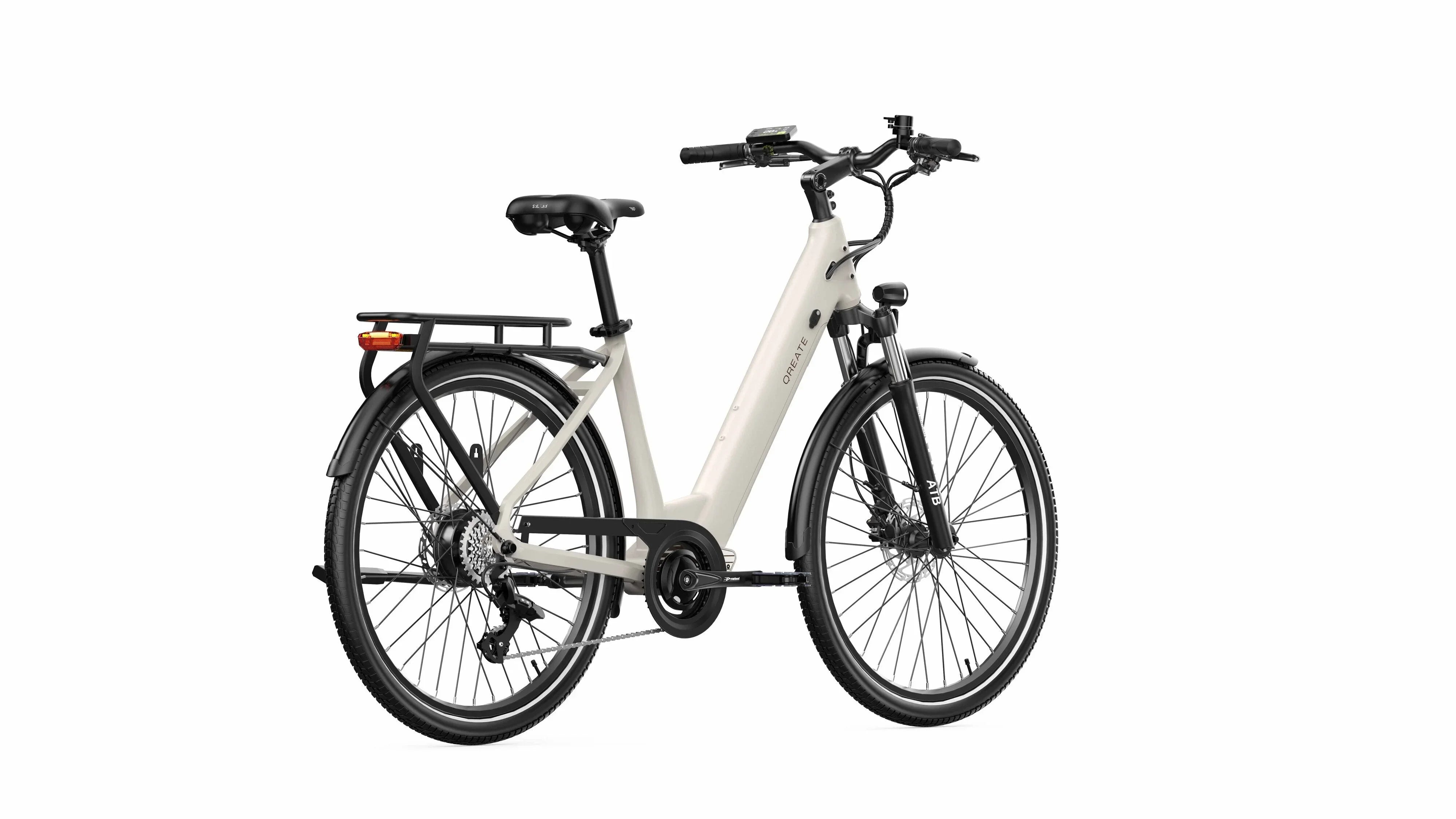 Back view of A-Spadz Qreate City Pro Electric Bike - Pogo Cycles