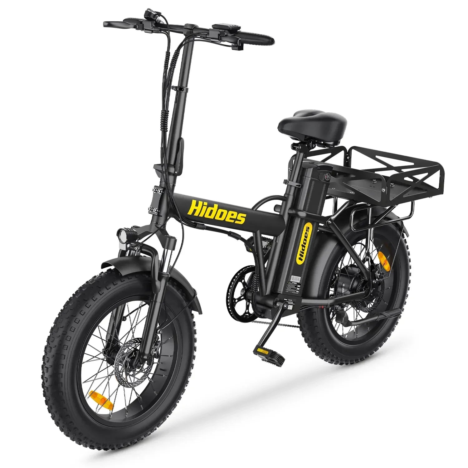Hidoes F3 Pro electric bike in black with yellow branding on a white background