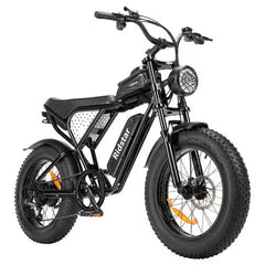 Black - Ridstar Q20 Mini Electric Bike with large wheels on a white background