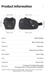 WEST BIKING Bicycle Tail Bag - Pogo Cycles