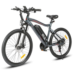 SAMEBIKE SY26-II Electric Mountain Bike in Grey in white background - Pogo Cycles