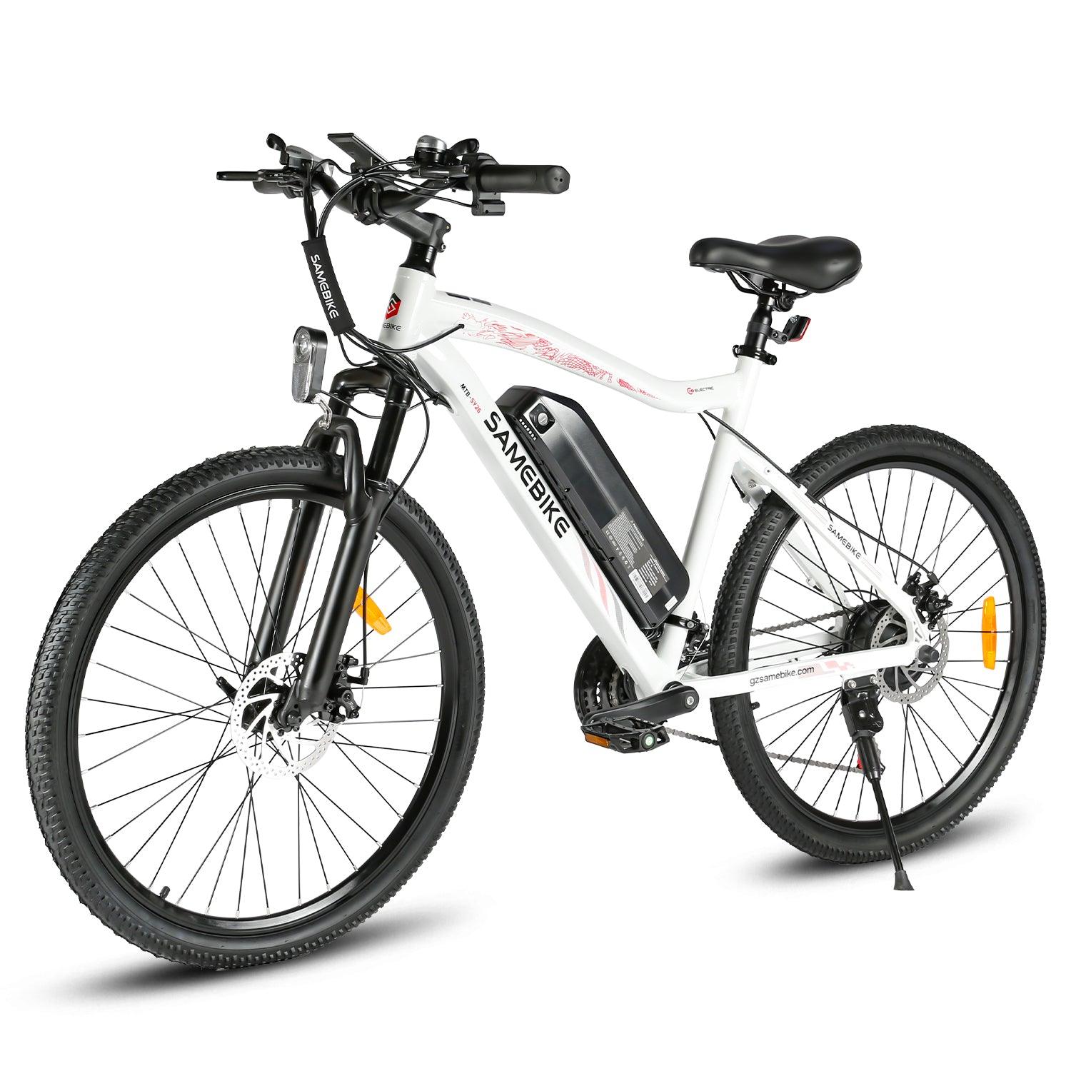 SAMEBIKE SY26-II Electric Mountain Bike in left side view - Pogo Cycles