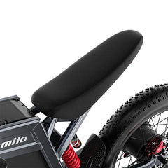 Close-up of a bicycle seat on a white background