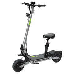 A silver and black VIPCOO VS2 Pro Dual Motor Electric Scooter with a black saddle, black tires, and bright green 'Velo' branding on the frame, shown against a plain white background.