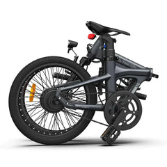 ADO Air 20S folding electric bike in dark grey, side view fully folded