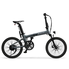 ADO Air 20S folding electric bike in grey, side view on white background