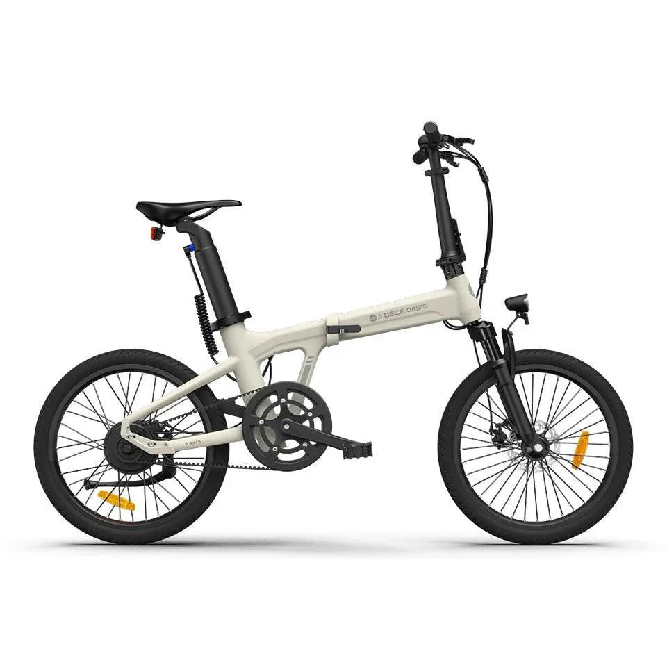 ADO Air 20S folding electric bike in white, side view on white background