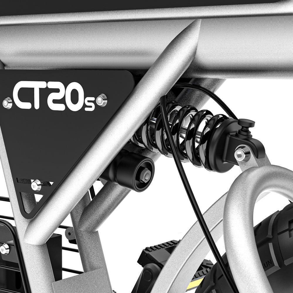 Coswheel CT20s rear suspension detail in silver, close-up view