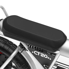 Coswheel CT20s electric bike black seat and rear suspension close-up view