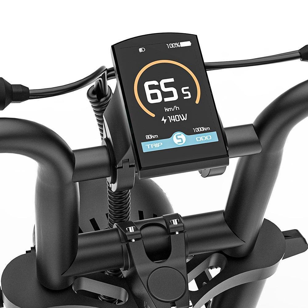 Coswheel CT20S electric bike digital display close-up on handlebars