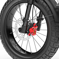 COSWHEEL CT20S electric bike front tire with disc brake and suspension, close-up view