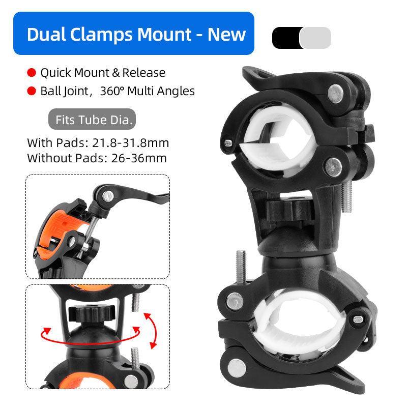Deemount Bicycle Light Bracket Bike Lamp Holder LED Torch Headlight Pump Stand Quick Release Mount 360 Degree Rotatable HLD-211 - Pogo Cycles