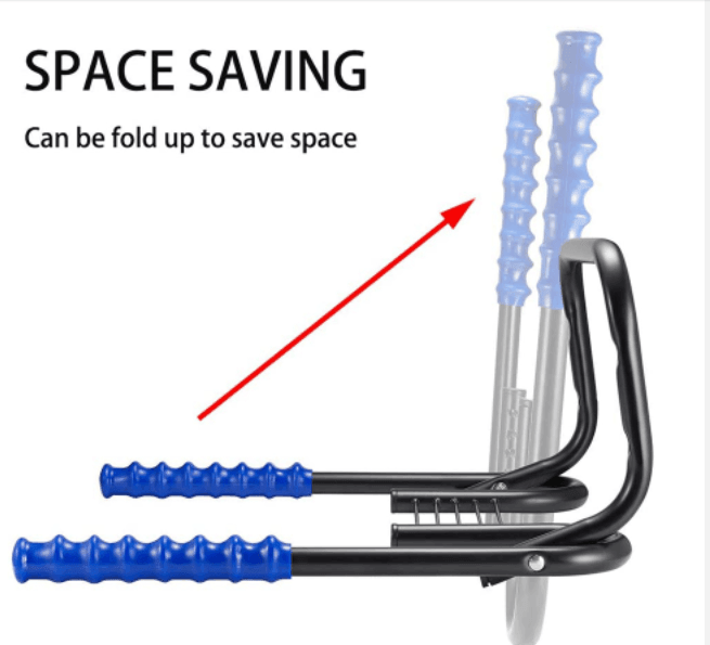 Space saving view of Foldable Bike Wall Mount Rack - Pogo Cycles in white background