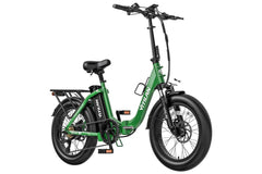 VITILAN U3 green electric bike side view with fat tires and rear rack