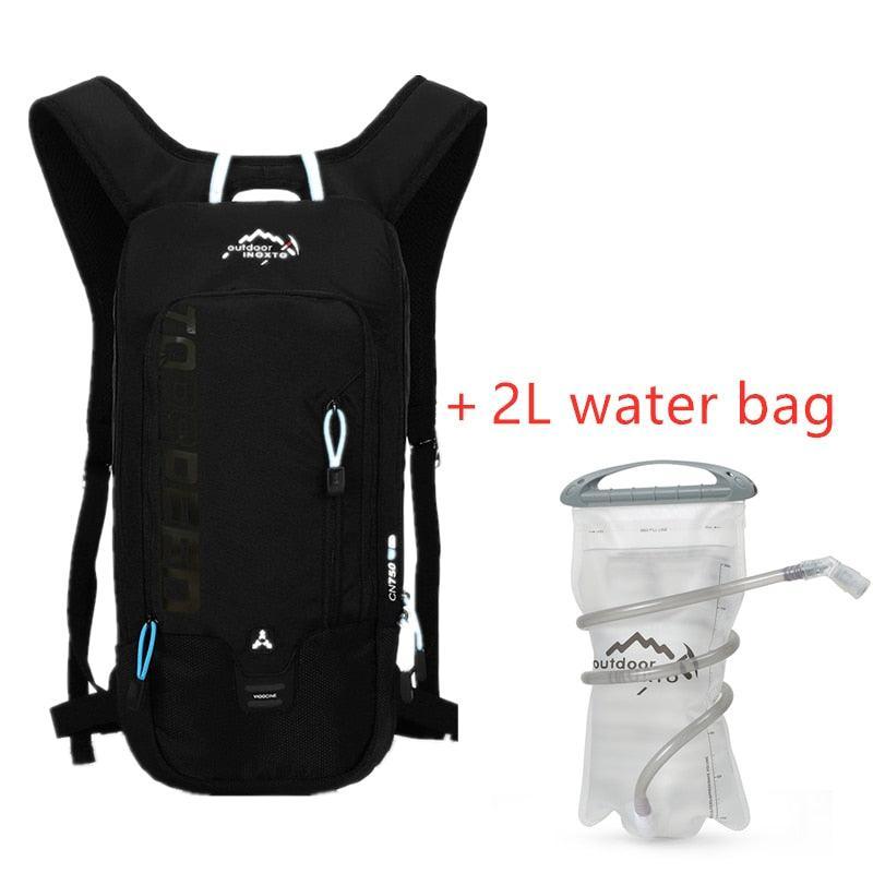 INOXTO 6L Cycling Bag Men's Women Riding Waterproof Breathable Bicycle - Black Backpack with 2 ltr water bag- Pogo Cycles