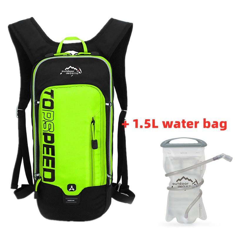 INOXTO 6L Cycling Bag Men's Women Riding Waterproof Breathable Bicycle - Green Backpack with 1.5L water bag- Pogo Cycles