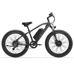 Lankeleisi MG740 Plus electric bike in black, side view with fat tires and battery