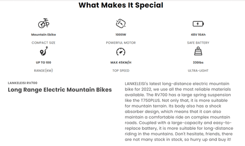 Lankeleisi RV700 Electric Mountain Bike - Pogo cycles UK -cycle to work scheme available