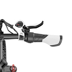 Lankeleisi RV700 electric bike handlebar with gear shifter and brake lever, close-up view