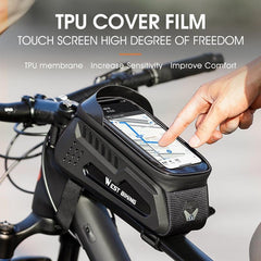 WEST BIKING Hard Shell TPU Bicycle Bag Touchscreen 6-7.4" Phone Stand Waterproof Front Beam Bag MTB Road Bike Cycling Equipment - Pogo Cycles
