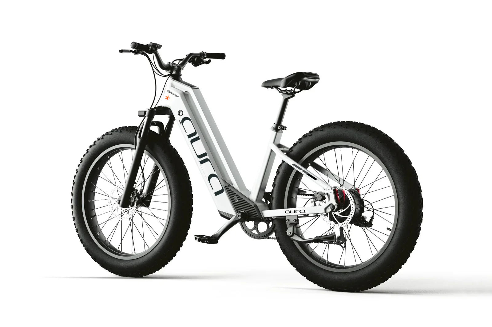 Electric bike with 'Cyrusher Aura' branding on a white background