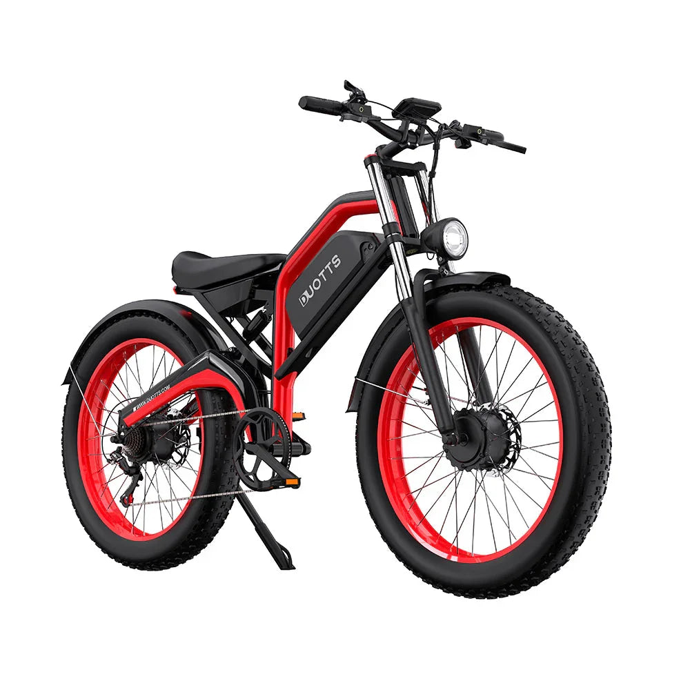 DUOTTS N26 Electric Bike with red wheels on a white background