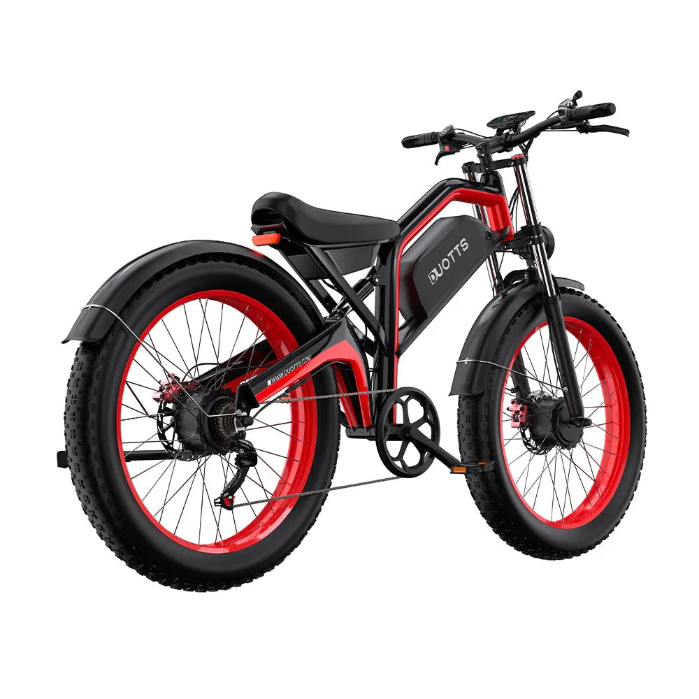 DUOTTS N26 Electric Bike with red rims on a white background