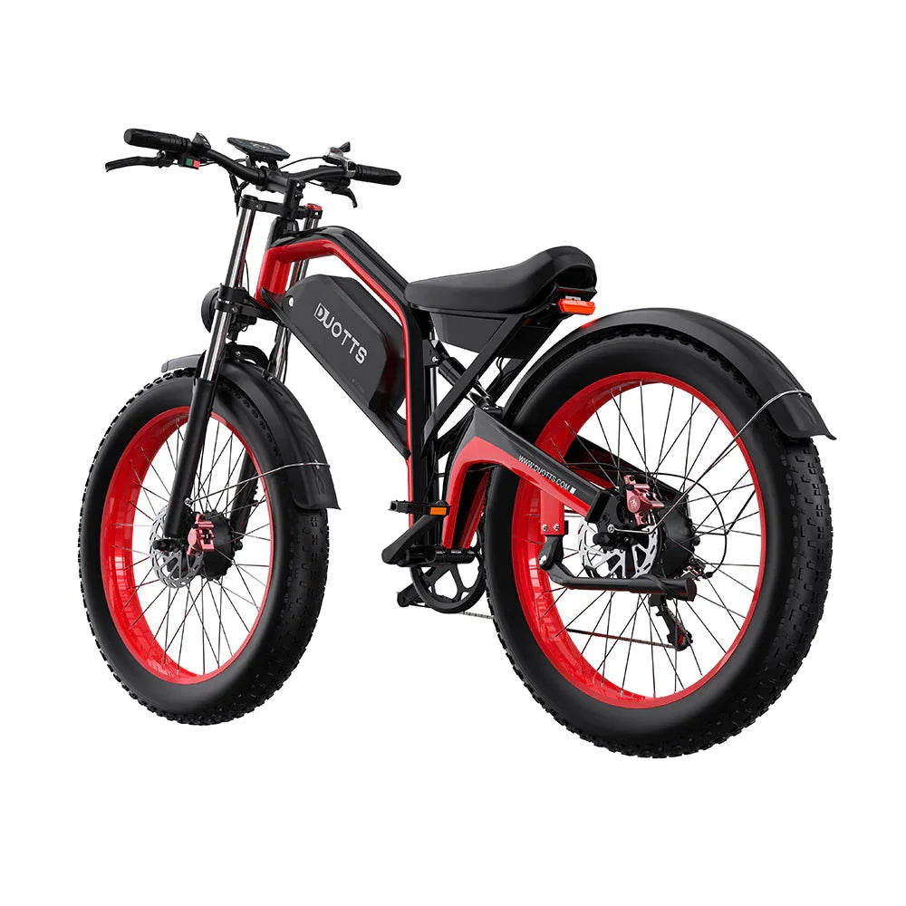 DUOTTS N26 Electric Bike with red wheels on a white background
