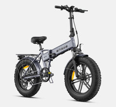 ENGWE EP-2 Pro electric bike in grey, side view showing fat tires and rear rack