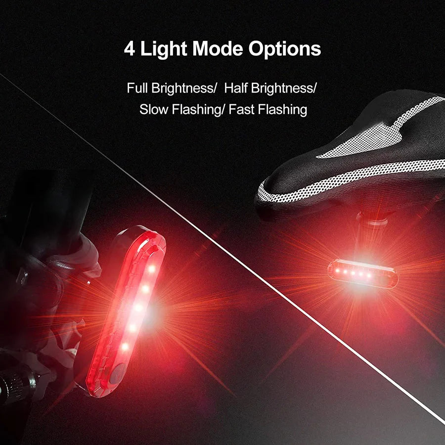 Bicycle Rear Lights USB Rechargeable Bike Tail Light Cycling Taillights Flashing 4 Modes for Night Riding Bike Light Back Lamp