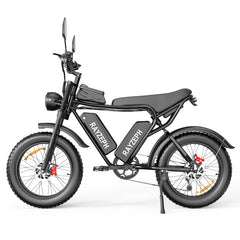 A black Rayzeph C20 Max electric fat-tire bicycle shown from a side profile view against a solid white background.