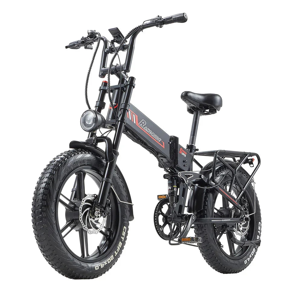 RANDRIDE YX20M-2 Dual Motor Electric Bike in black with visible branding on a white background