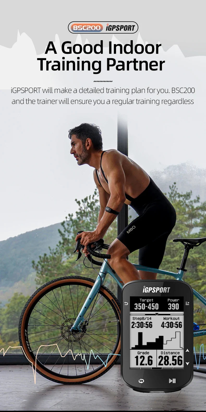 IGPSPORT BSC200 GPS Cycle bike Computer Wireless Speedometer Bicycle Digital ANT+ Route Navigation Stopwatch Cycling Odometer