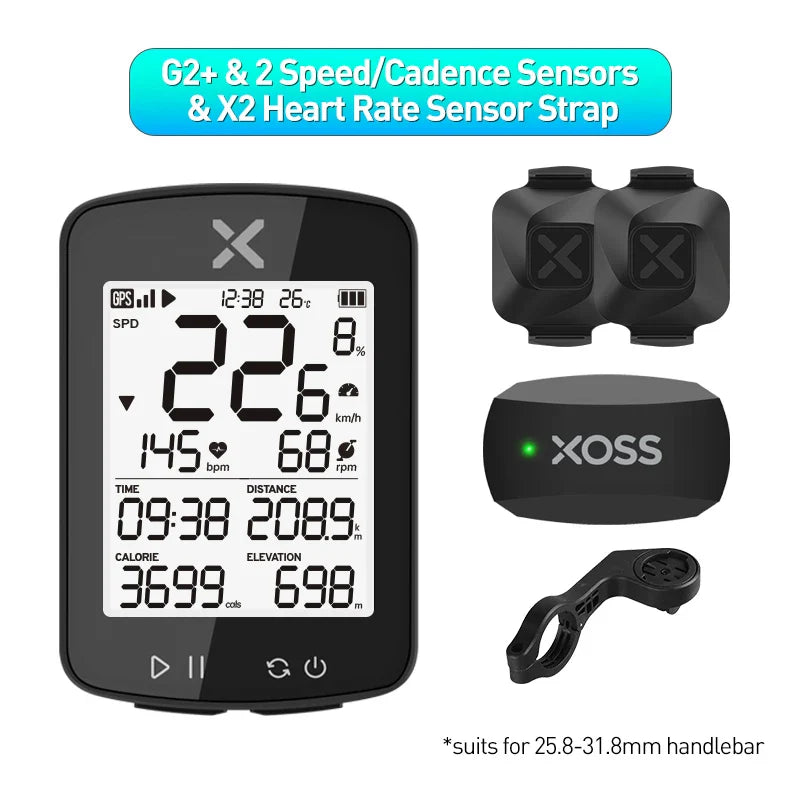 XOSS G2 Plus Bike Computer Wireless GPS Cycling Speedometer Waterproof ANT+ Cadence Speed Smart Bicycle Odometer Roadbike MTB