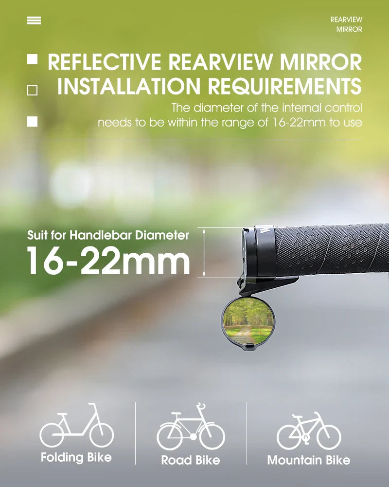 WEST BIKING Bicycle Rearview Mirror Universal Adjustable Convex Mirrors Rotate Handlebar End Mirror MTB Road Bike Accessories