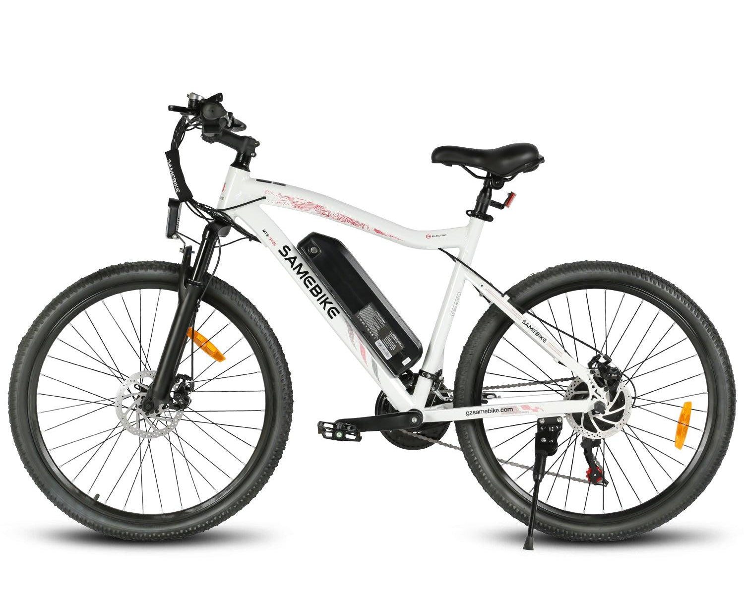 SAMEBIKE SY26-II Electric Mountain Bike with left side view - Pogo Cycles