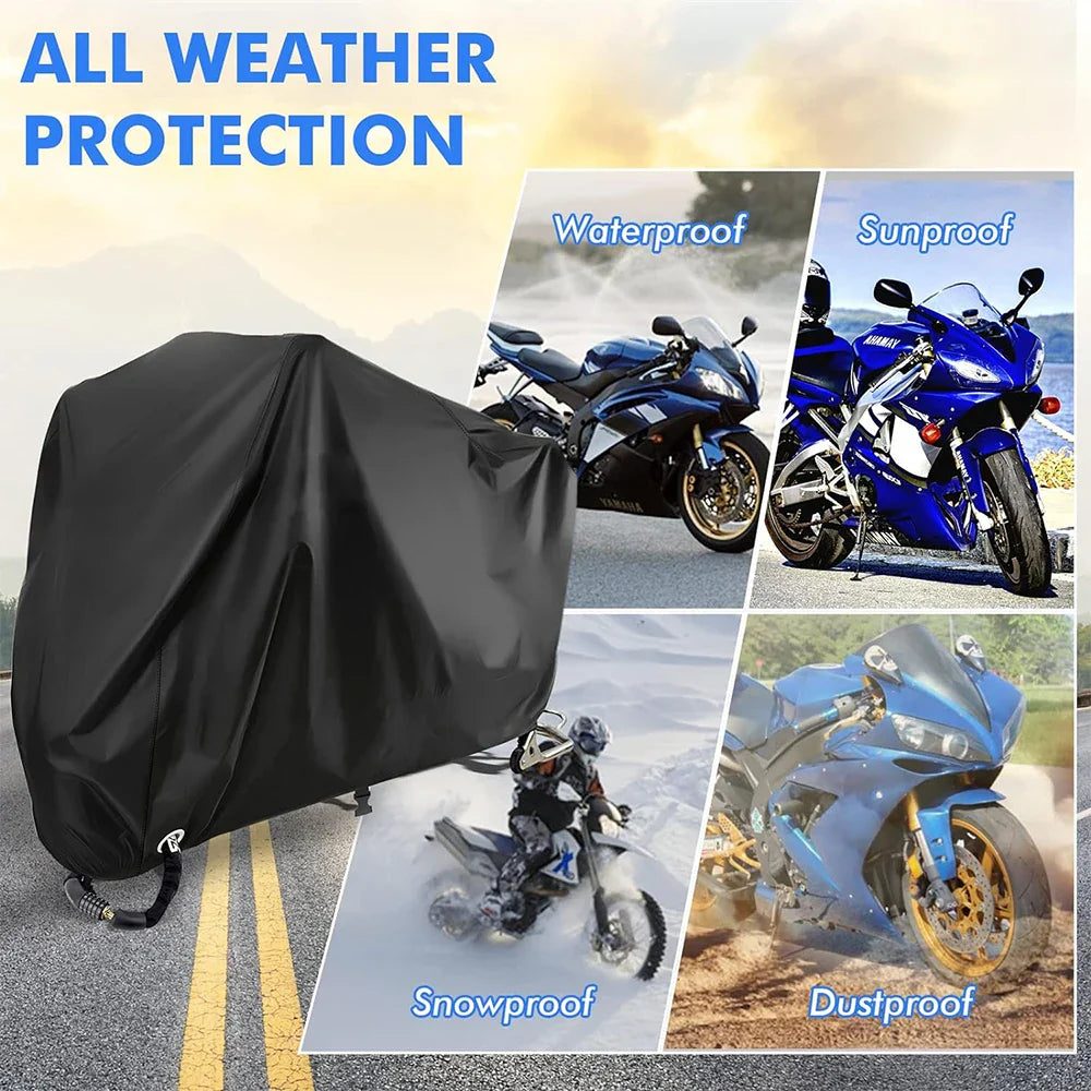 Waterproof Cycle Bike Rain Cover, Bicycle Cover Rain Sun UV Dust Windproof With Lock Hole for Mountain, Road & Dirt Bike