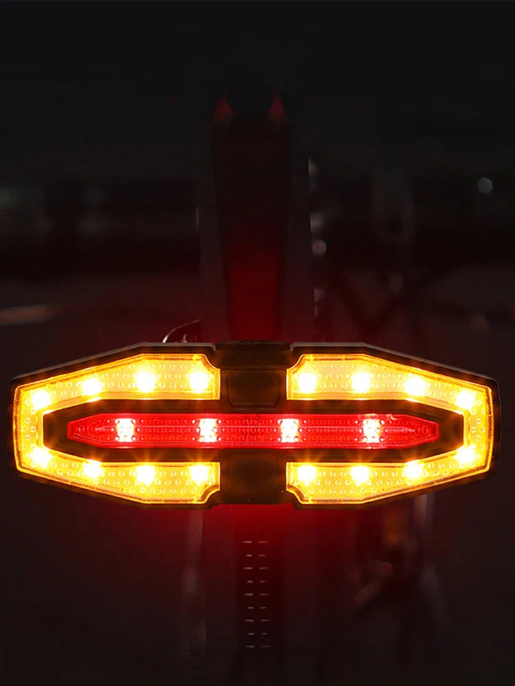 Rechargeable Warning Bike Lights with Turn Signals Cycling Back Light Wireless Remote Control Bike Rear Light for Night Riding