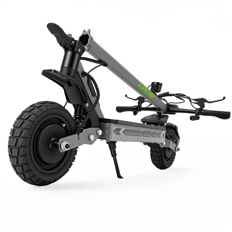 Foldable VIPCOO VS2 Pro Dual Motor Electric Scooter with large wheels on a white background