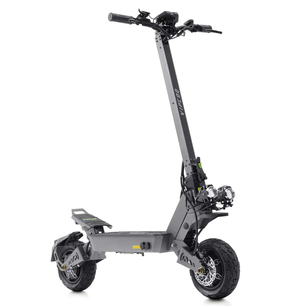 Gray VIPCOO-VS9 Dual Motors Electric Scooter on a white background - Pogo Cycles, UK