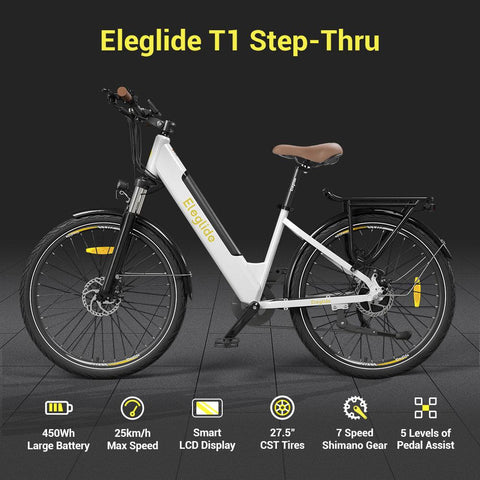 ELEGLIDE T1 STEP-THRU Electric Bike - Pogo cycles UK -cycle to work scheme available