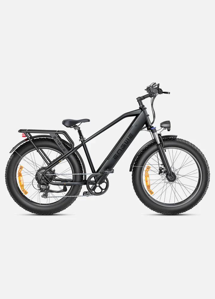 ENGWE E26 electric mountain bike in black, side view on white background