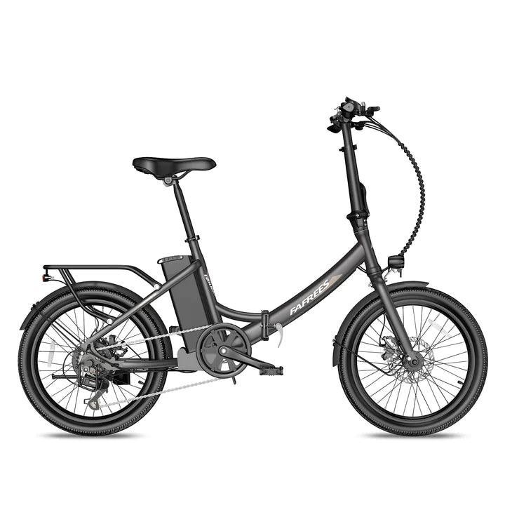 Fafrees F20 Light electric bike in matte black, side view on white background